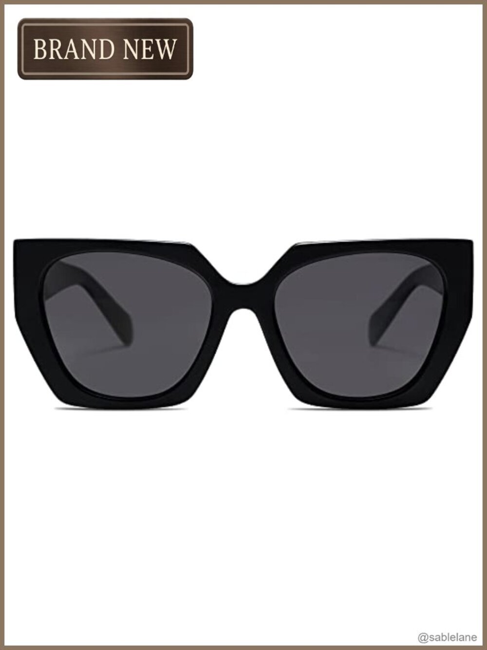 Oversized Polarized Sunglasses for Women, Square Cateye UV400 TAC Lens